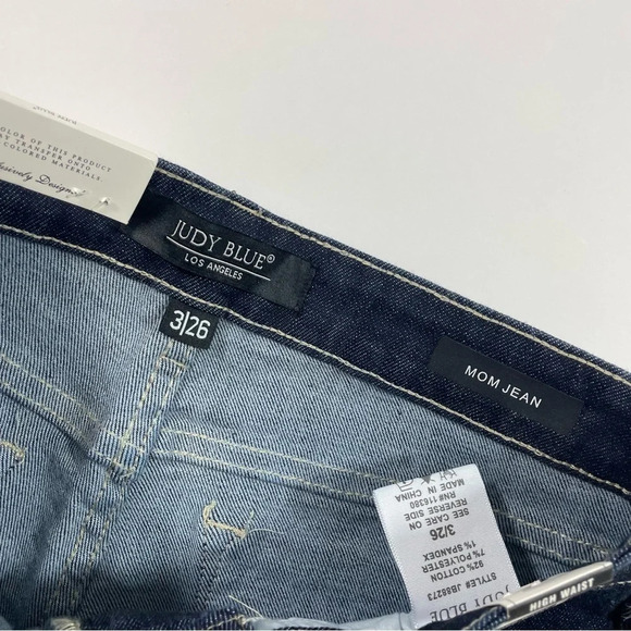 New Judy Blue High Waist Mom Jeans Dark Wash - Picture 5 of 9